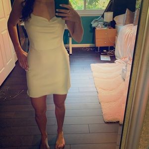 White Cowl Neck Dress